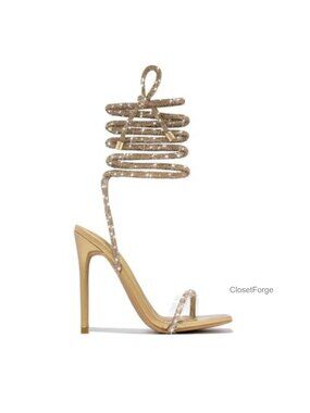 Stiletto High Heel Gladiator Strappy Sandals Women's Lace Up Square Toe Dress
